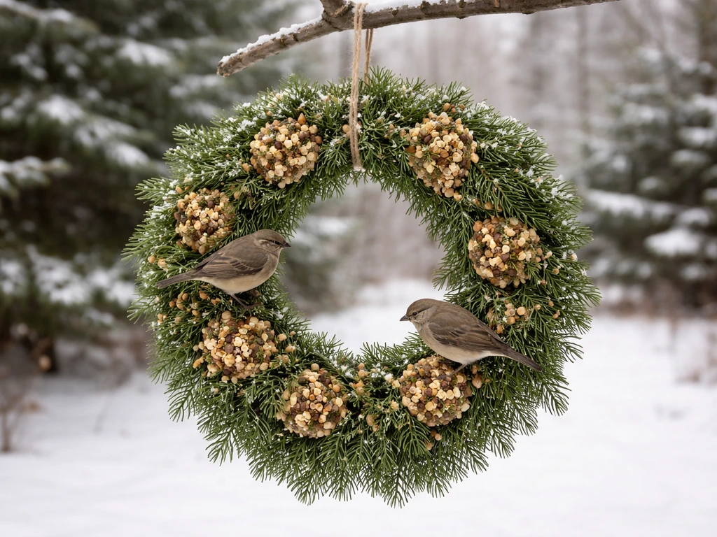 How to Make a Christmas Wreath Bird Feeder Step by Step